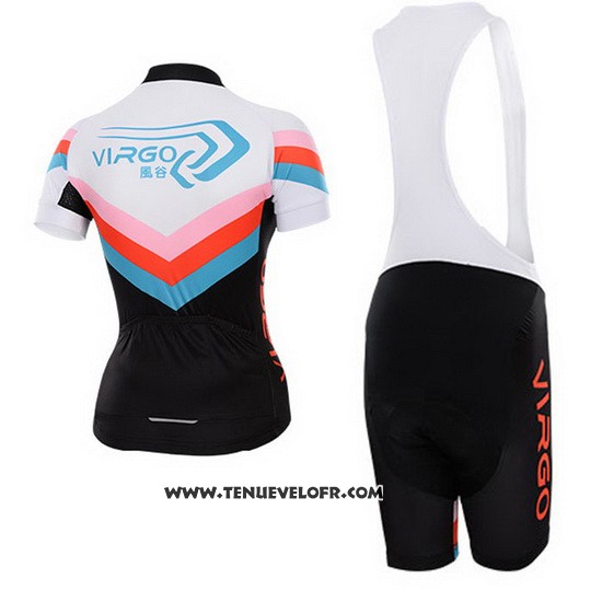 Maillot Ciclismo Femme To The Fore Noir et Blanc Manches Courtes et Cuissard